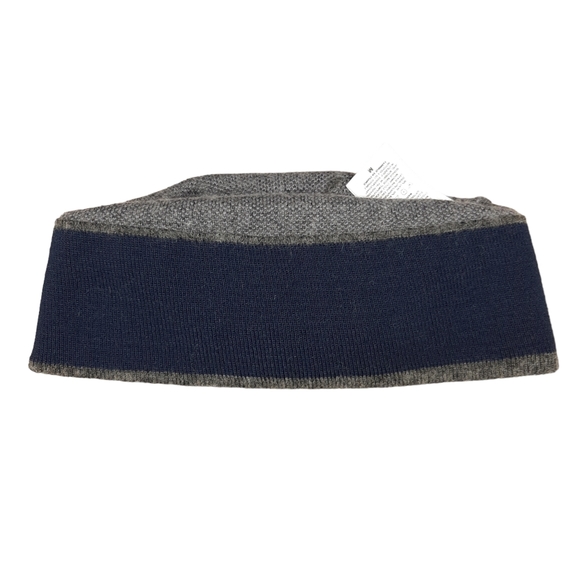 Patagonia Wool Blend Beanie Hat Size Medium Grey Blue Yellow Geometric Pattern - Picture 5 of 8